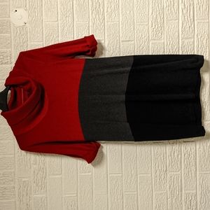 Color block short sleeve Sweater dress- Valentine's day